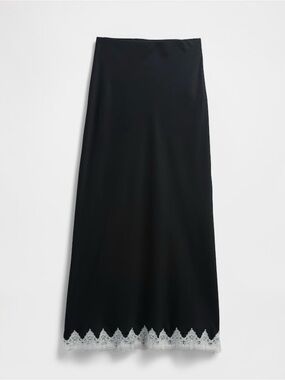 GAP Lace Trim Maxi Skirt Black and White